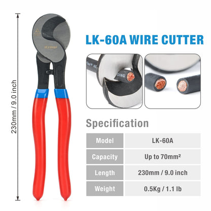 iCrimp Battery Cable Lug Crimping Tool for 8, 6, 4, 2, 1, 1/0 AWG Heavy Duty Wire Lugs, Battery Terminal, Copper Lugs with Wire Shear Cutter