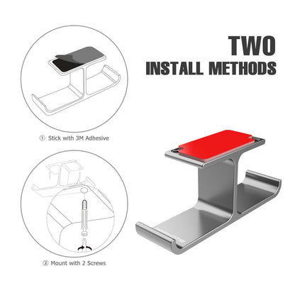 APPHOME Headphone Hanger Stand Under Desk Hook Aluminum Stick-On Adhesive Dual Headsets Holder Mount PC Gaming Accessories for All Headphones