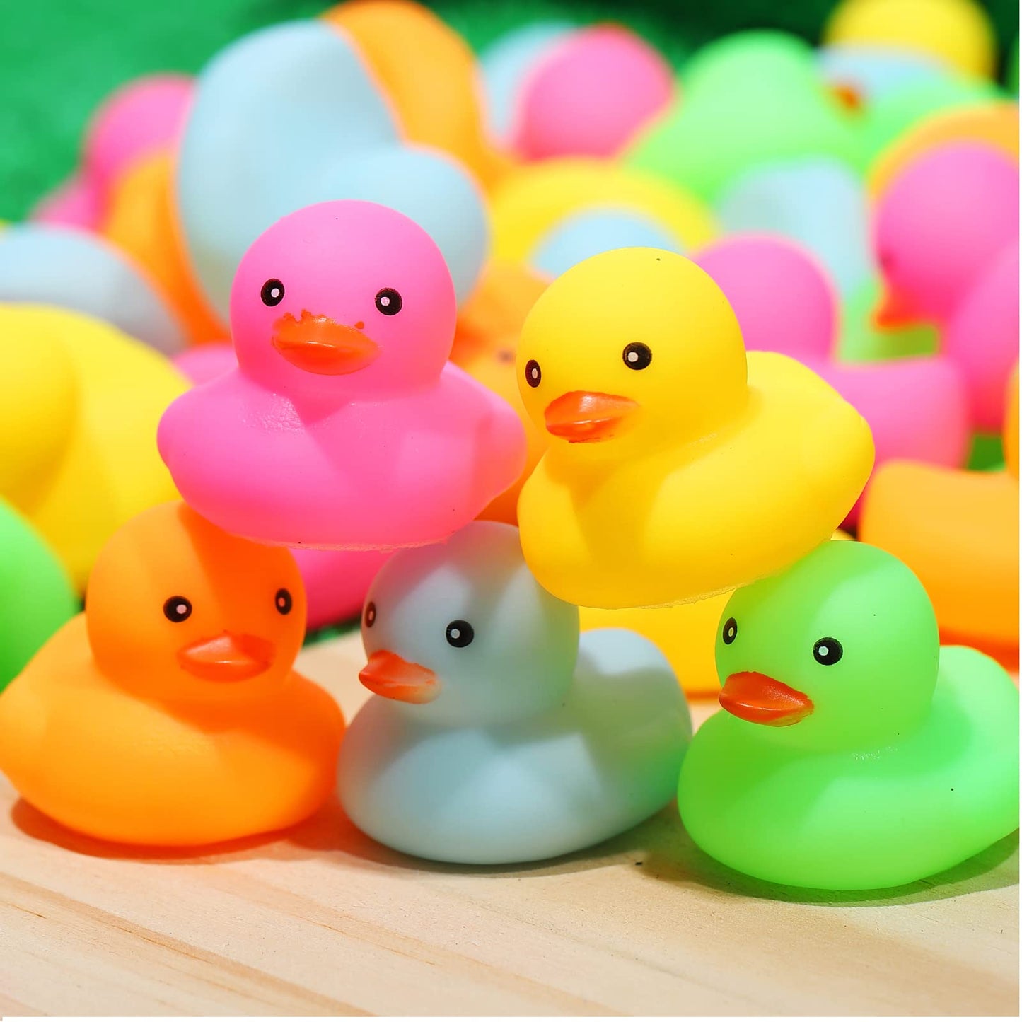 50 Pack Multicolor Mini Rubber Duck Bath Toy Colored Little Ducks