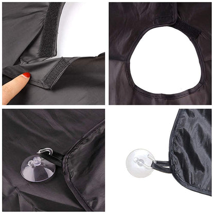 Beard Trimming Catcher Beard Bib Birthday Gifts For Men For Men With 2 Suction Cups Waterproof Non-Stick For Shaving And Trimming Grooming Accessories(Black)