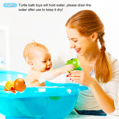 Bath Toys, Cute Swimming Turtle Baby Bath Toys for Toddler 1-3, Water Pool Floating Wind Up Toys for 1 Year Old Boy Girl Gifts, Infant Toddlers Kids Bathtub Toys, 3 Pack