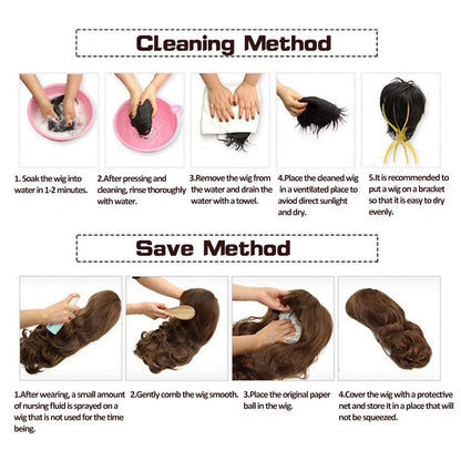 Baruisi Long Curly Wavy Brown Wigs for Men Synthetic Natural Party Halloween Cosplay Hair Wig