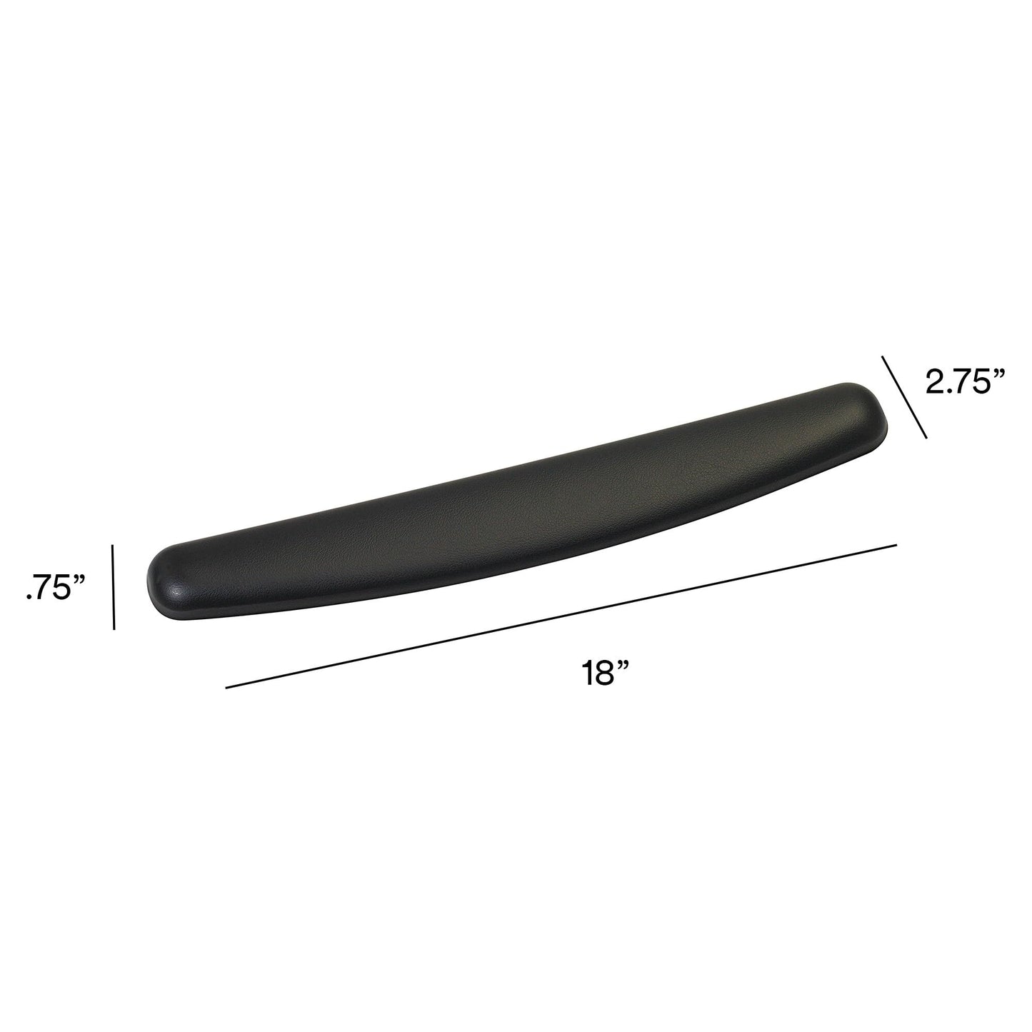 3M Gel Wrist Rest, Black Leatherette, 18 Inch Length, Antimicrobial Product Protection (WR309LE)