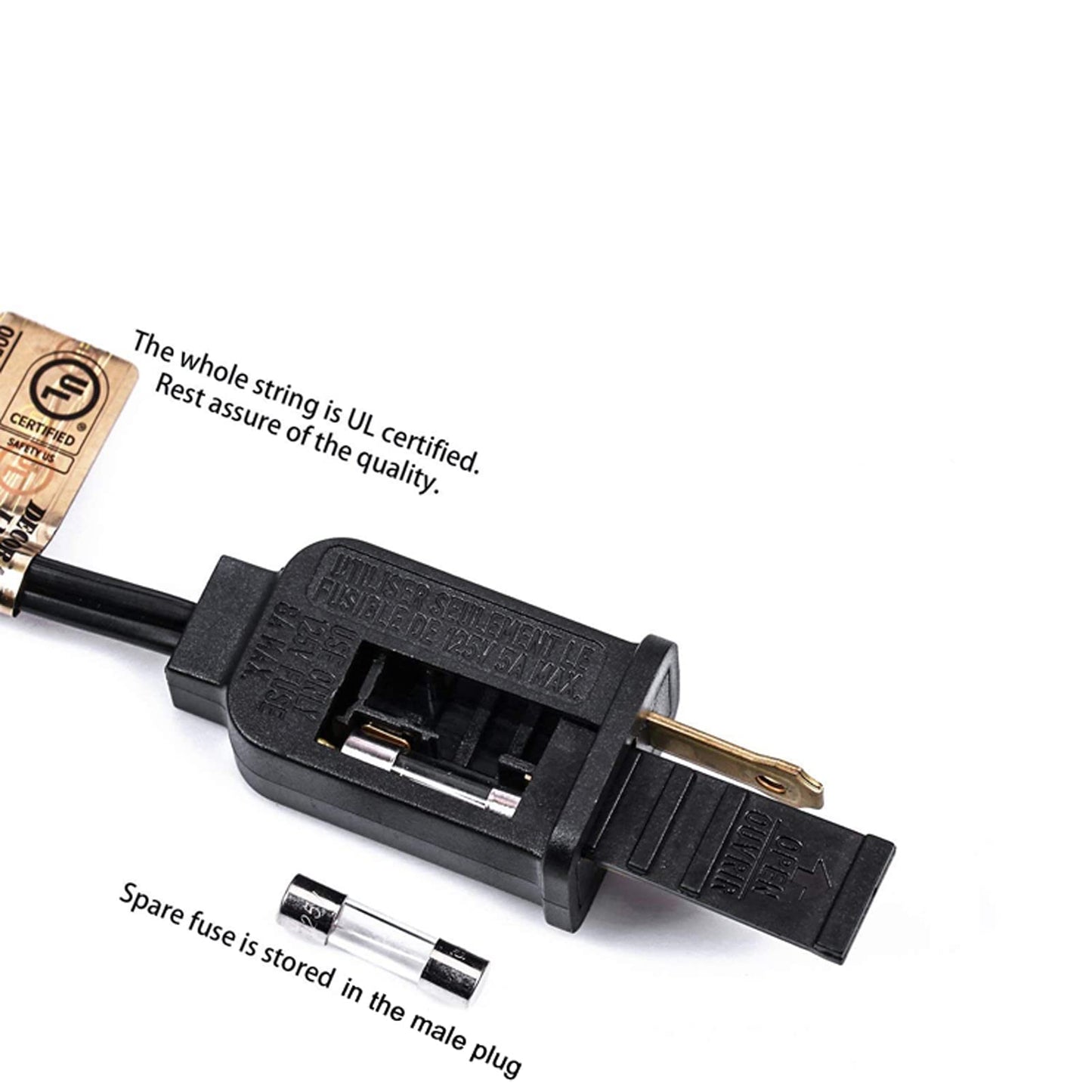 Abeja Outdoor String Light 100 Ft G40 Patio Lights with 105 Edison Glass Bulbs E12 Socket Base (5 Spare) Globe Clear Hanging Lights for Backyard Balcony Deck Party Decor, Not Connectable, Black