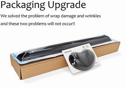 ABRONDA Gel Keyboard & Mouse Wrist Rest Set - Keyboard Wrist Rest Pad & Mouse Support for Office Gaming Pad Computer Laptop Ergonomic Comfortable Pain Relief- Pad Set (Black Pad Set)