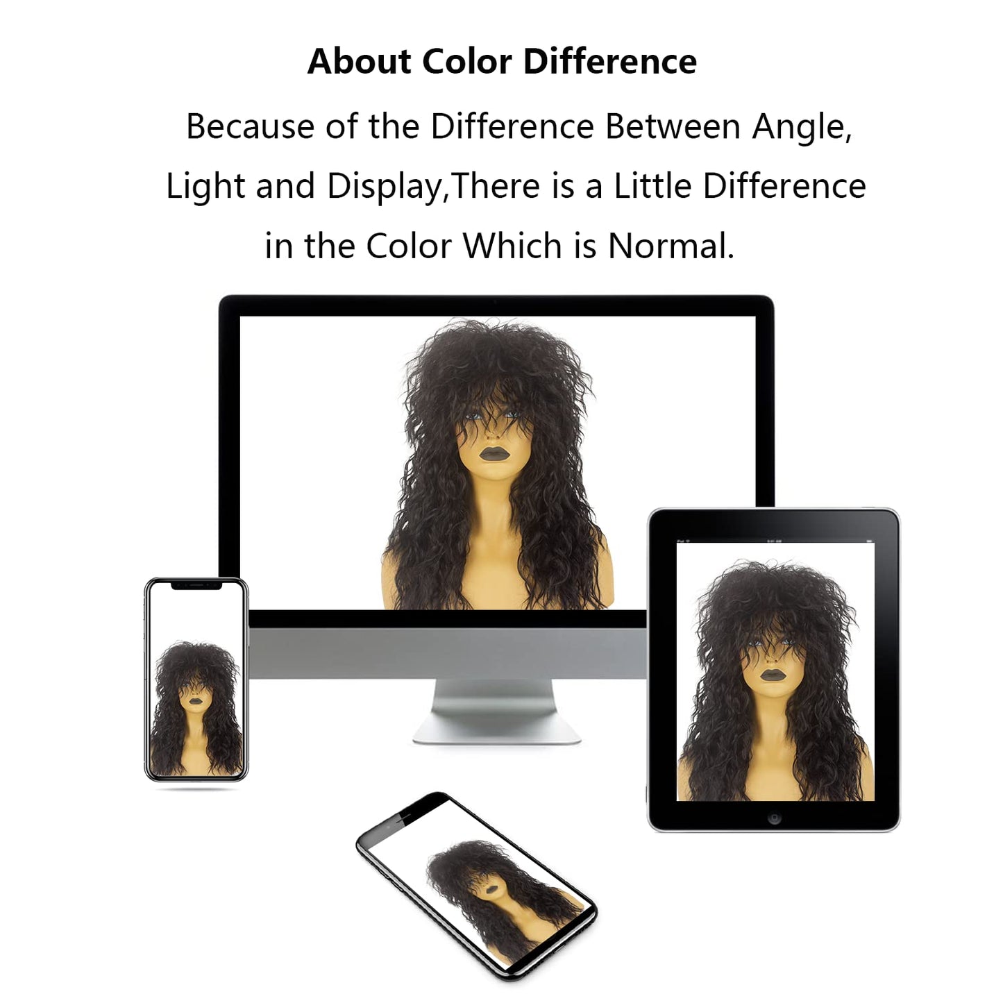 Askuang 80s Costumes for Men and Women 80s Rock Long Black Mullet Wig Halloween Costume Mens Wigs Long Curly Party Funny Wig