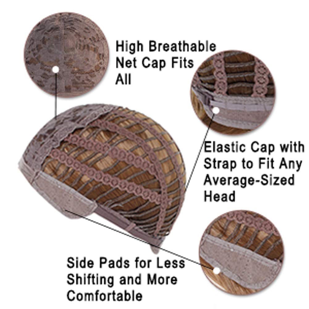 ANOGOL Hair Cap+ Short Red Anime Cosplay Wig Angry Wig Synthetic Red Crazy Hair Angry Outfit Short Spiky Wigs for Men Halloween Christmas Party Costume