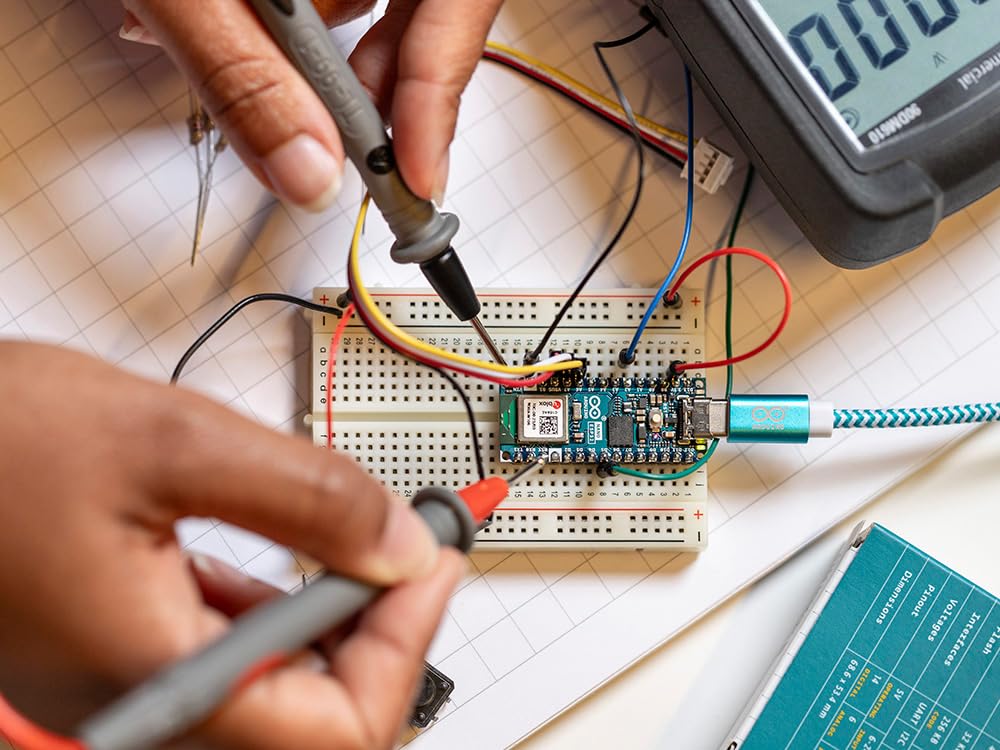 Arduino Nano ESP32 with Headers [ABX00083] – ESP32-S3, USB-C, Wi-Fi, Bluetooth, HID Support, MicroPython Compatible for IoT & Embedded Projects