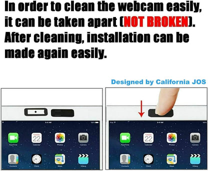 California JOS Webcam Cover, 0.03 inch Ultra Thin Laptop Camera Cover Slide for iPhone iPad MacBook Pro Computer iMac Cell Phone PC Accessories Camera Blocker Slider, Great for Privacy