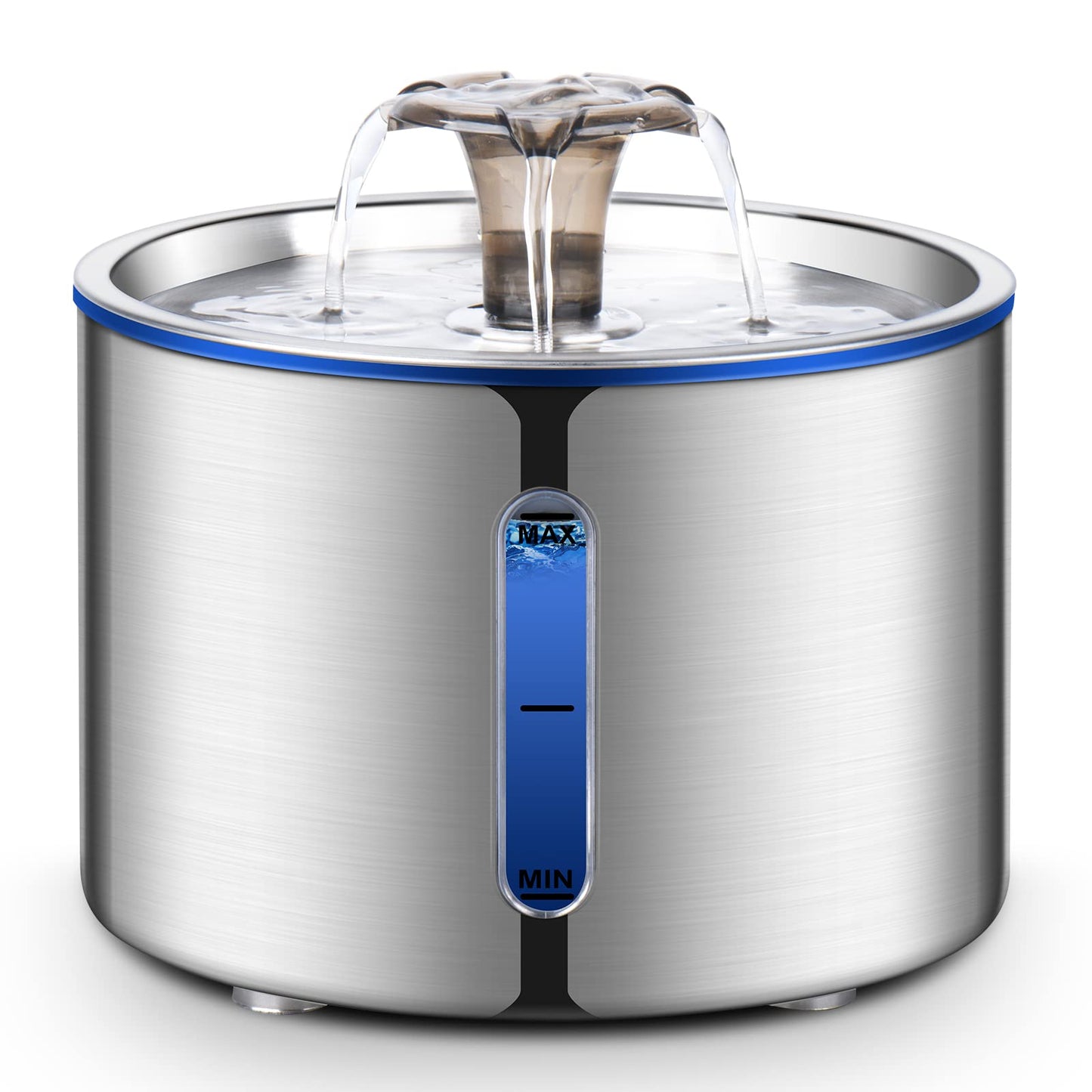 BOORCA Cat Water Fountain, 84oz/2.5L Stainless Steel Pet Water Fountain, Automatic Dog Water Dispenser with Water Level Window, Ultra-Quiet Pump, Perfect for Cats, Dogs and Multiple Pets