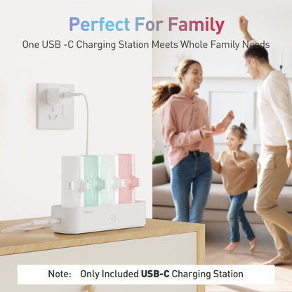 iWALK Charger Station for Portable Charger 4500mAh, 4800mAh, 5000mAh Power Bank for iPhone Charging Station Multiple USB-C Family-Sized Charger Station for Home(Station Only), White