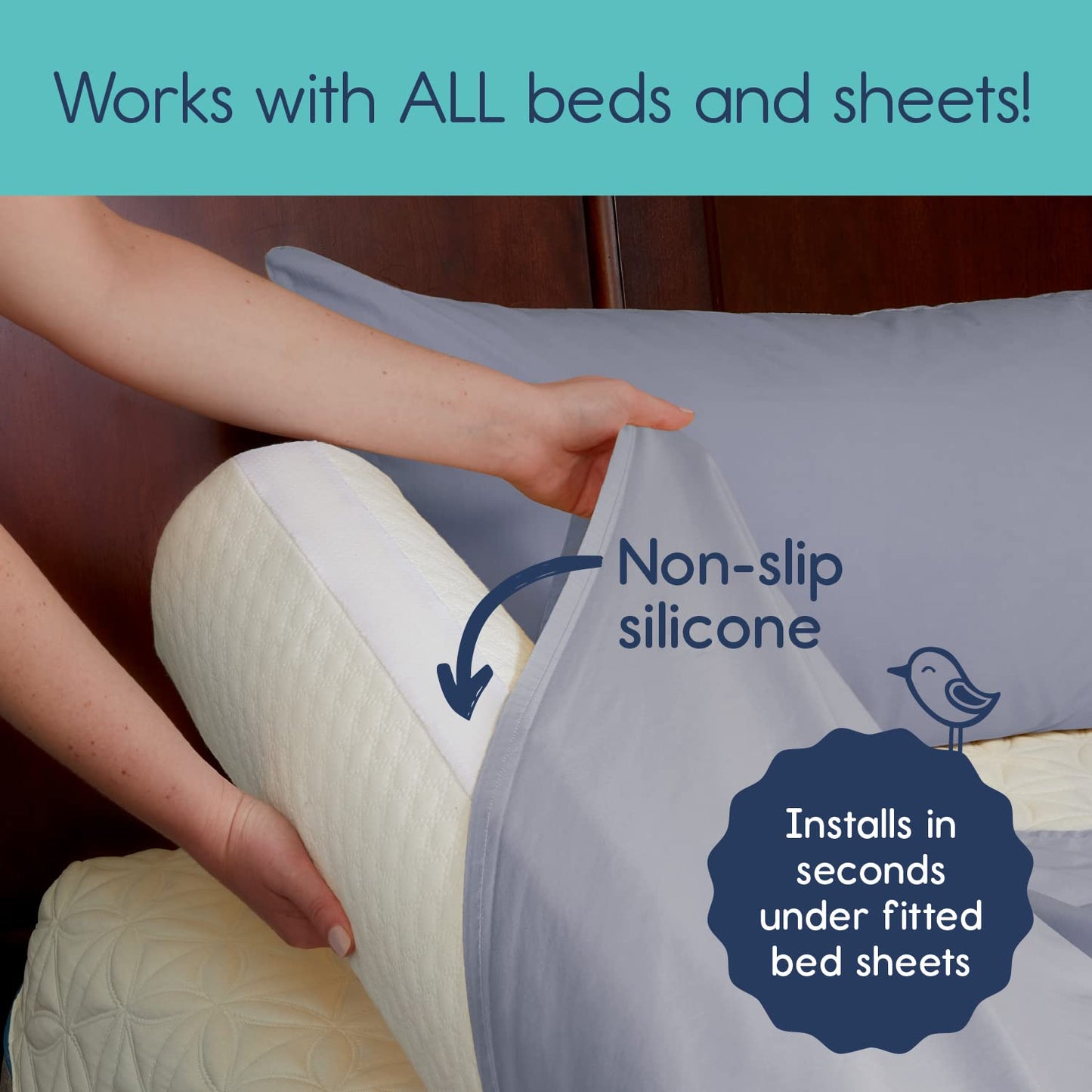 hiccapop [1-Pack] Toddler Bed Rail Bumper, Bed Bumper for Toddlers, Kids Foam Safety Bed Guard Rail for Toddlers, Bed Side Rail for Twin, Queen, King