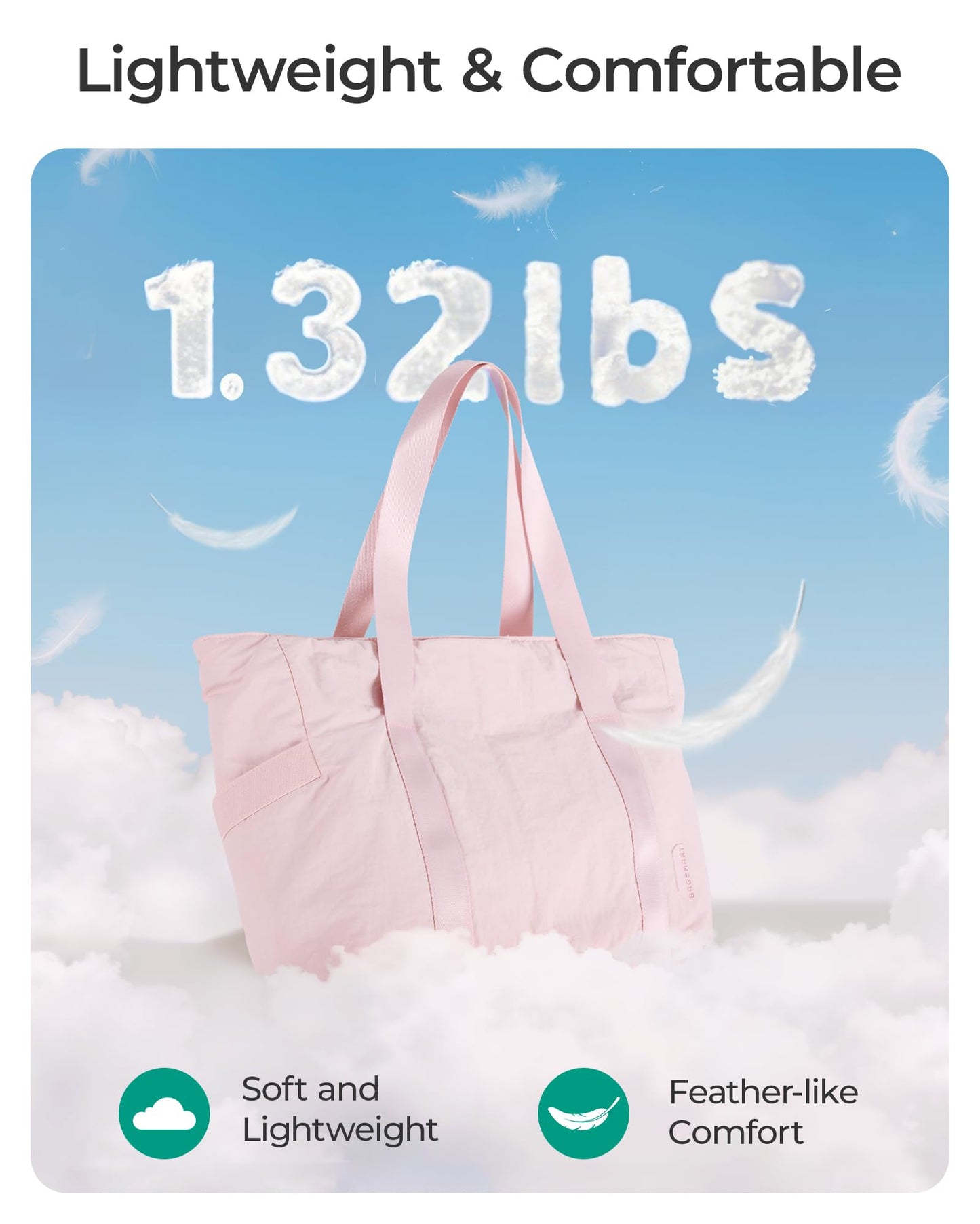 BAGSMART Tote Bag for Women with Zipper, Gym tote with Compartments, Work Tote Nurse Dance Yoga Bag for Travel