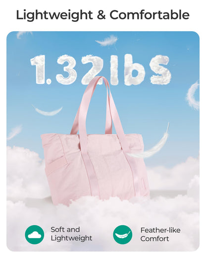 BAGSMART Tote Bag for Women with Zipper, Gym tote with Compartments, Work Tote Nurse Dance Yoga Bag for Travel