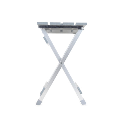Camco Aluminum Small Outdoor Side Table - Folding Camping Table Supports Up to 130lb - Features Durable Aluminum Construction - Collapses for Easy RV Storage - (51890)