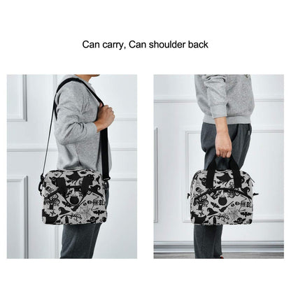 Witch Spider Halloween Lunch Bag for Women Men Insulated Lunch Box Tote Bag with Detachable Shoulder Strap & Carry Handle,Reusable Cooler Bag for Work School Picnic