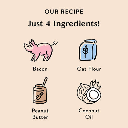 Bocce's Bakery Oven Baked Bac'N Nutty Treats for Dogs, Everyday Wheat-Free Dog Treats, Made with Real Ingredients, Baked in The USA, All-Natural PB & Bacon Biscuits, 5 oz