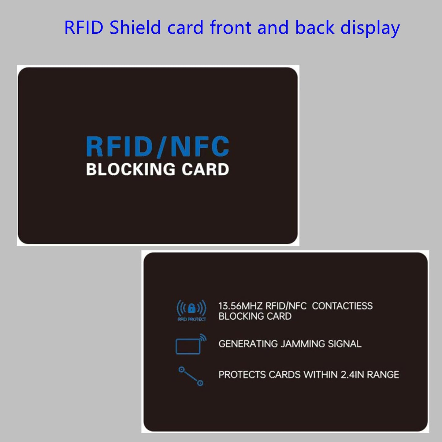 5Pack RFID Blocking Card,Contactless NFC Debit Credit Card Passport Protector blocker,One RFID Card Protects Entire Wallet, without adding bulk Black