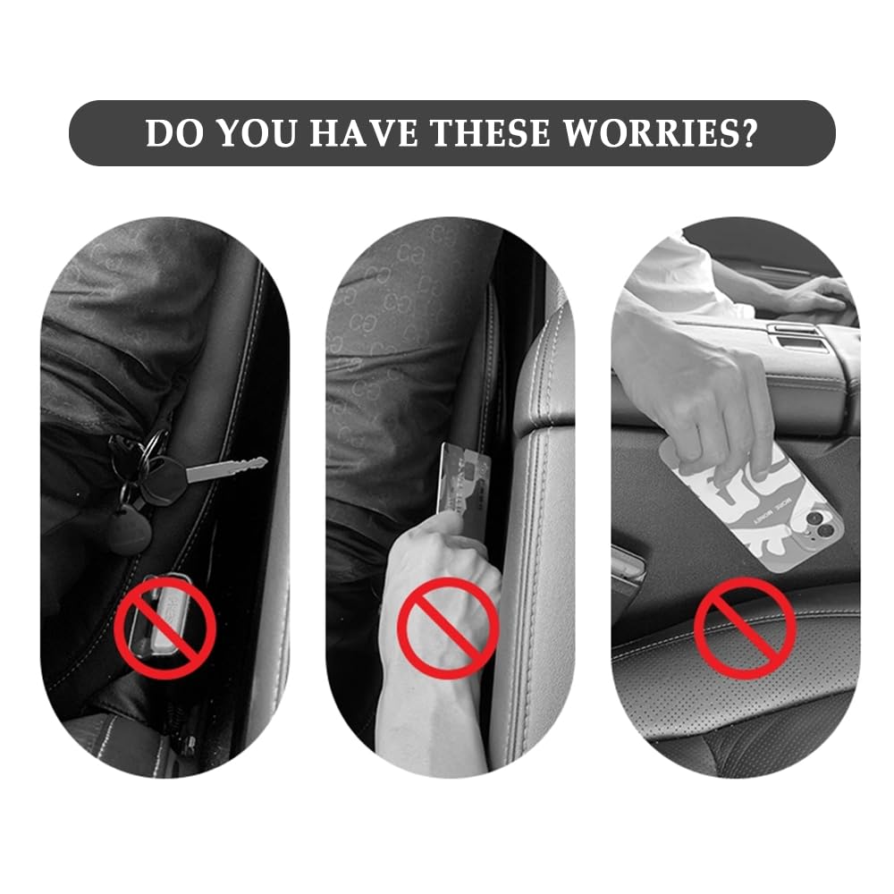 IHOTDER 2PCS Car Seat Gap Filler - Car Seat Gap Filler Organizer for Holding Phone,Key,Purse - Universal Car Gap Filler Fits Car Truck SUV Car Interior Accessories (Black/2PCS)…