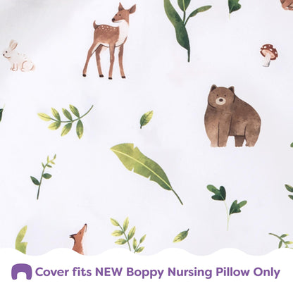 Boppy Nursing Pillow Cover - Soft, Hypoallergenic Washable Microfiber Bottle & Breastfeeding Pillow Covers (Redesigned Feeding Pillow Sold Separately) - Neutral Plants and Animals