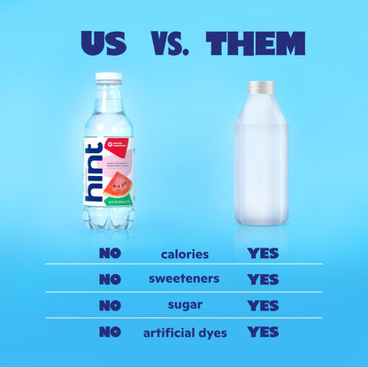 Hint Fruit-Infused Bottled Water, Strawberry Watermelon - Sugar Free Flavored Water with Zero Calories, Naturally Flavored, and No Artificial Sweeteners - 16 Fl Oz (Pack of 12)