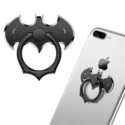 Bat Phone Ring Stand Holder - OATSBASF Cell Phone Ring Holder Finger Grip 360 Degree Rotation Compatible with iPhone 16/15/14/13/12 Pro Max and Other Smartphones（Black+Silver）