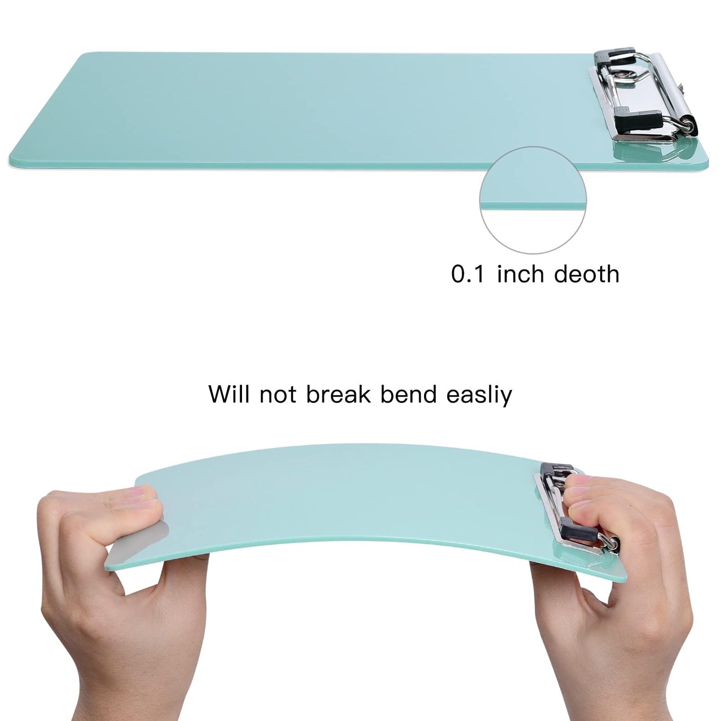 Hongri Plastic Small Clipboard, Green Memo Size Clip Board for Students, Kid, Women, Home, Low Profile Clip, Mini Size 6 x 9 in, Office Supplies & School Supplies