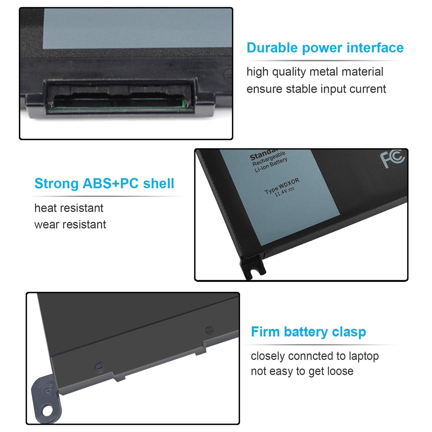 42Wh WDX0R WDXOR 11.4V Battery for Dell Inspiron 13 7375 7368 7378 5368 5378 5379 P69G 15 7573 7579 7560 7570 7569 5570 5567 5565 5568 5578 5579 5575 17 5765 5767 5770 5775 P58F P66F P75F FW8KR CYMGM