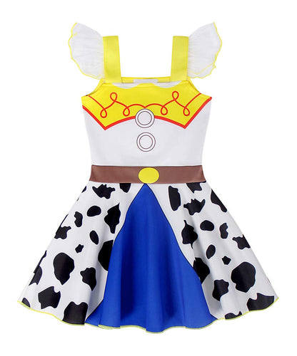 AmzBarley Little Girls Princess Dress up Cowgirl Costume Outfit Birthday Party Halloween Cosplay Role Play Kids Holiday Dress Christmas Fancy Clothes Size 4T(3-4Years)