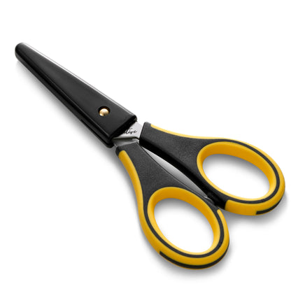 Beaditive Precision Craft Scissors - Stainless Steel Blades With Safety Cap - Ultra Sharp Tip & Non-Slip TPR Handles - For Adult & Kid Paper Crafting, Scrapbooking, Home, Office, and School Use