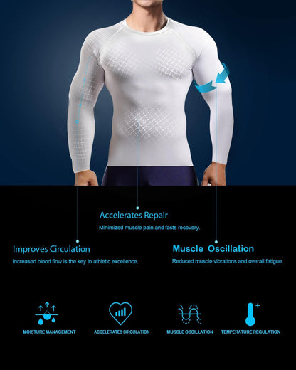 HOPLYNN 4 Pack Workout Compression Shirts Men Long/Short Sleeve Rash Guard Athletic Undershirt Gear T Shirt for Sports 2 Black 2 White M