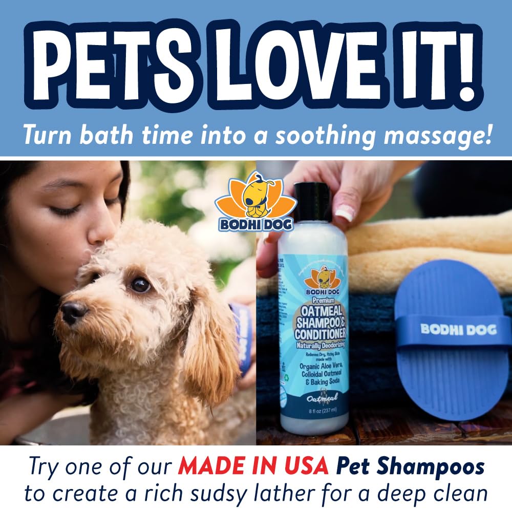 Bodhi Dog Shampoo Brush - Pet Grooming & Bath Supplies for Cats and Dog - Bath Brush for Long & Short Hair - Premium Scrubber for Shower, Bathing & Massage (One Pack, Blue)