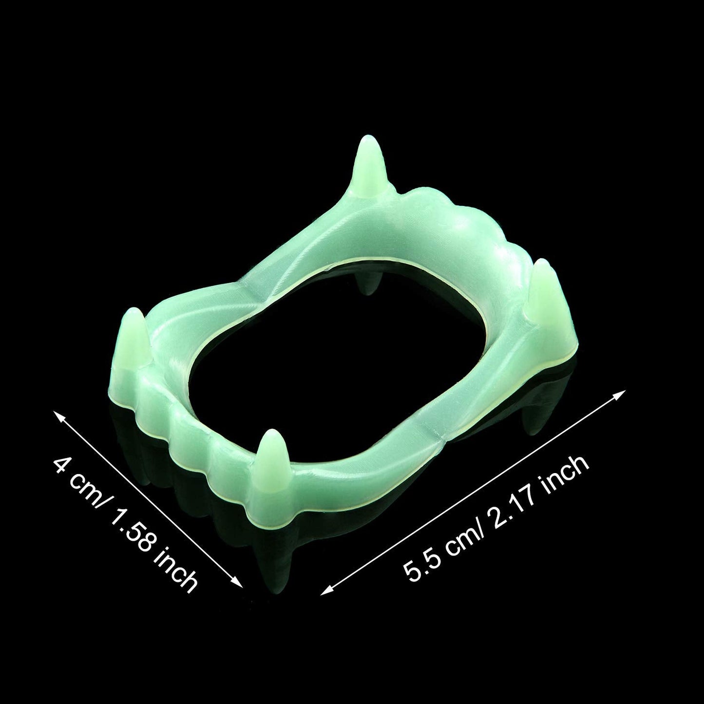 50 Pieces Halloween Vampire Teeth Glow in The Dark Plastic Glowing Vampire Fangs Teeth for Kids Dress Up Pretend Play Halloween Cosplay Masquerade Party Costume Decorations