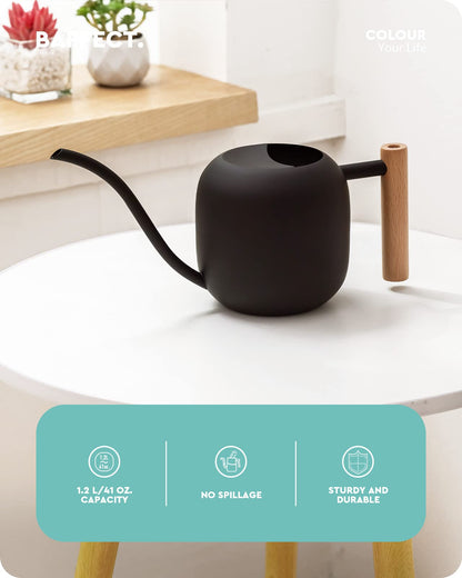 Baffect Cute Indoor/Outdoor Watering Can, 1.2L/41OZ Stainless Steel with Long Spout for House Plants, Bonsai, Flowers & Decor