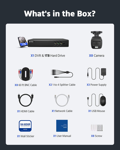 ANNKE 3K Lite Wired Security Camera System Outdoor with AI Human/Vehicle Detection, 8CH H.265+ DVR and 8 x 1920TVL 2MP IP67 Home CCTV Cameras with Smart Dual Light, Color Night Vision, 1TB Hard Drive