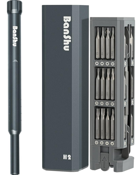 Banshu Precision Screwdriver Set, 46 in 1 Small Screwdriver Set with Case, Pocket Mini Screwdriver Magnetic Repair Tool Kit for Electronics, Glasses, Watch, Phone, Jewelry, Laptop, MacBook, PC, Camera