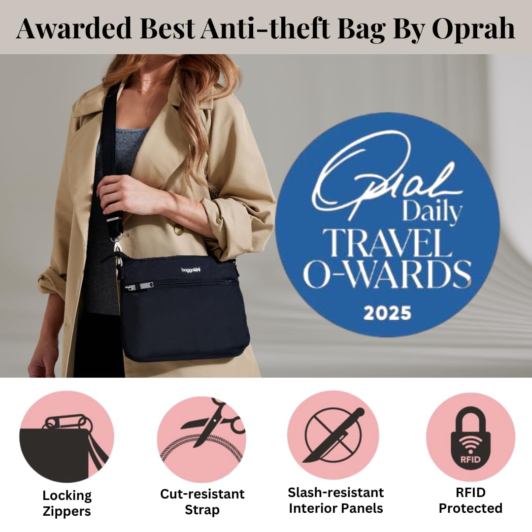 Baggallini Womens Anti-theft Memento Crossbody Bag Cross Body