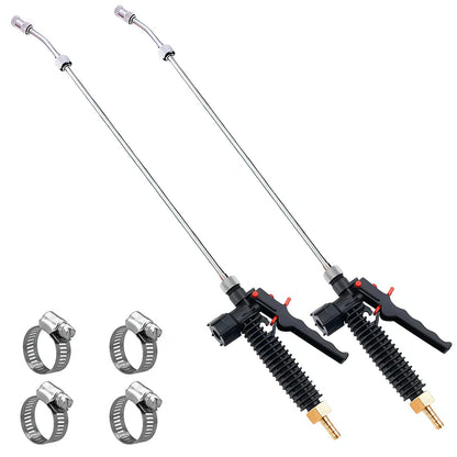 29 Inches Sprayer Wand,Adjustable Universal Sprayer Wand with 3/8" Brass Barb, Stainless Steel Replacement Sprayer Wand with Shut off Valve (2Pcs 3/8" Barb Sprayer Wand)