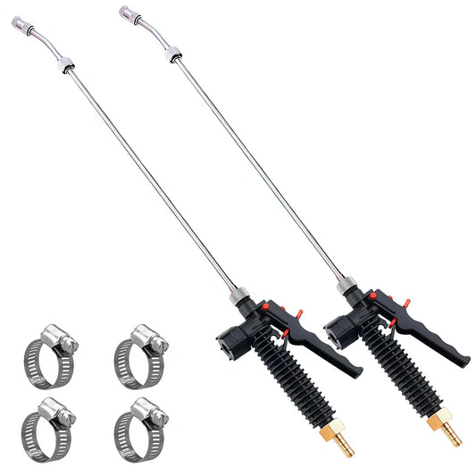 29 Inches Sprayer Wand,Adjustable Universal Sprayer Wand with 3/8" Brass Barb, Stainless Steel Replacement Sprayer Wand with Shut off Valve (2Pcs 3/8" Barb Sprayer Wand)