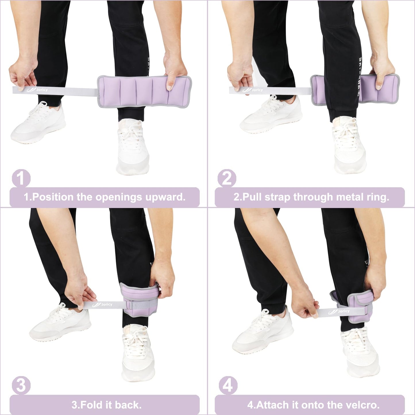 Adjustable Ankle Weights for Women Men Kids 1-5 LBS 1 Pair Wrist Leg Arm Weights with Removable Weight, Strength Training Weight for Jogging, Walking, Running, Fitness, Gym Workout, Purple