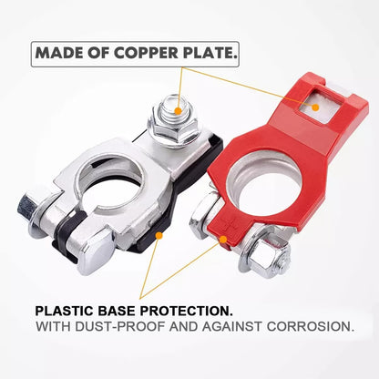 AUCELI Battery Terminal Connector, Top Post Battery Cable Terminal Clamp Set, Positive and Negative 1 Pair with 2 Washers, Good Contact Corrosion Resistance Car Accessories for SUV Van Motorcycle