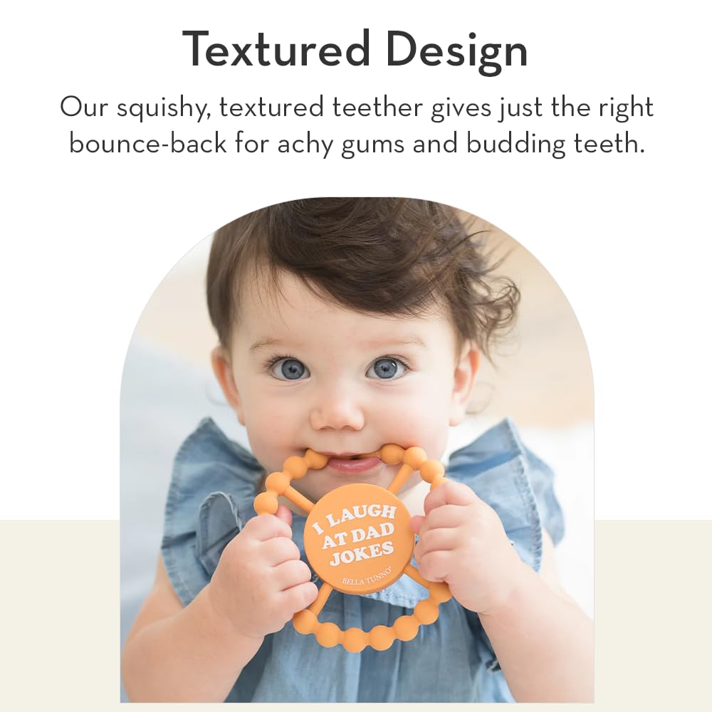 Bella Tunno Happy Teether – Soft & Easy Grip Baby Teether Toy, Silicone Teether Ring to Help Soothe Gums, Non-Toxic and BPA Free, Bite Me