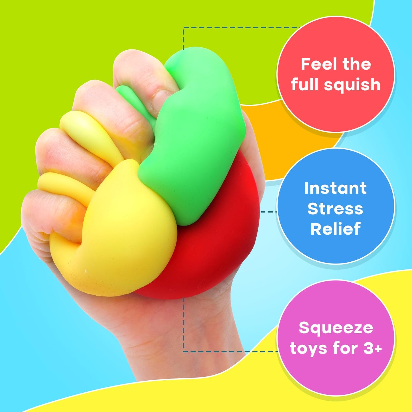 24 Pack Mini Slow Rise Stress Cube: Pull Stretch Fidget Toys for Anxiety Relief, Dough Squishy Toys Bulk for Kids, Classroom Prize Box Toys, Fidgets for Classroom, Hand Therapy Sensory Squishy Ball