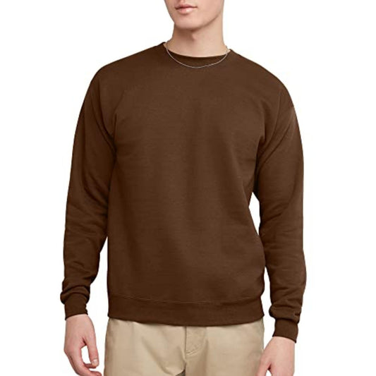 Hanes Men's EcoSmart Fleece, Pullover Crewneck Sweatshirt, 1 or 2 Pack, Army Brown-1 Pack, Small