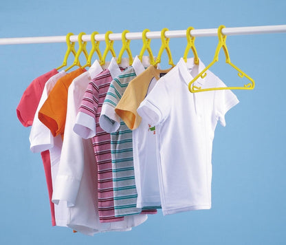 Arnest A-75161 Laundry Hangers, Set of 10 (Strong Grip/Washing Rope), Happiness Yellow Hanger, Soft Topp Hanger, Favorite Brand of Major Restaurants