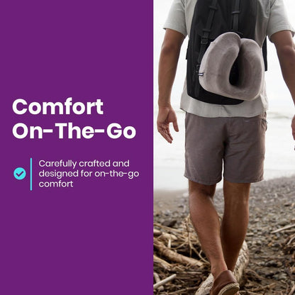 Cabeau Evolution Classic Neck Support Pillow - Neck Pillow for Traveling - Memory Foam Airplane Pillow with 360-Degree Comfort - Head & Chin Support Pillows for Sleeping Upright - (Navy)