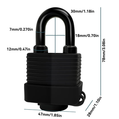 Heavy Duty Weather-Resistant Padlock with Chain, Anti-Theft Advanced Hardened Security Chain Lock for Fences, Backyard Gates, Motorcycles, Bicycles, Outdoor Furniture (Lock+Chain)
