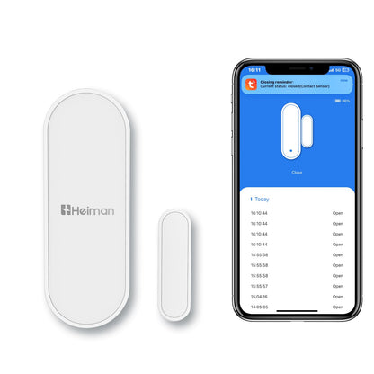 HEIMAN WiFi Door Sensor, Check Door Open/Closed Status, Smart Window Door Contact Sensor Alarm for Home Security, APP Remote Notification, Door Open Detector Compatible with Alexa and Google Assistant