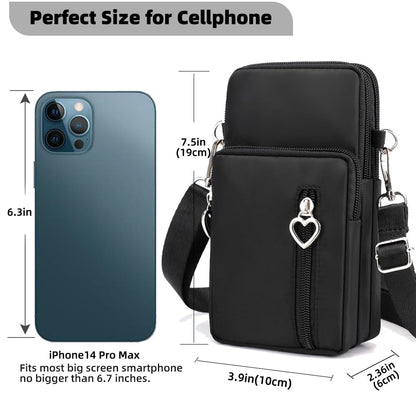 JANKS Small Crossbody Bags for Women Mini Cell Phone Purses with Crossbody Strap Phone Wallet Purses Shoulder Bag Nylon Arm Bag