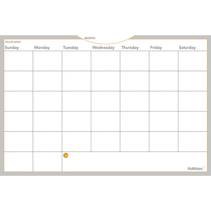 AT-A-GLANCE AW602028 WallMates Self-Adhesive Dry Erase Monthly Planning Surface, 36 x 24 , Gray/White/Orange